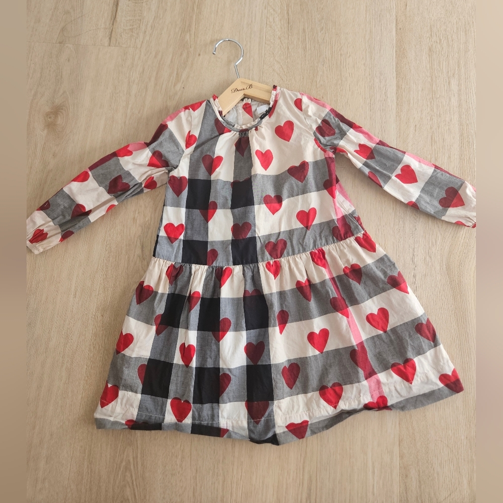Burberry Checkered Dress W Hearts In Size 4
